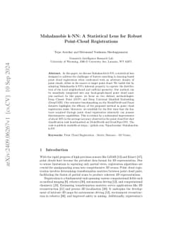 Mahalanobis k-NN: A Statistical Lens for Robust Point-Cloud Registrations