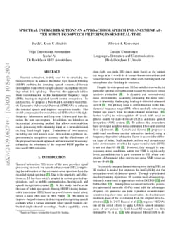 Spectral oversubtraction? An approach for speech enhancement after robot
  ego speech filtering in semi-real-time