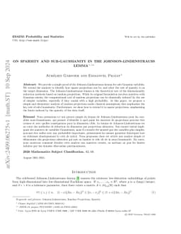 On Sparsity and Sub-Gaussianity in the Johnson-Lindenstrauss Lemma