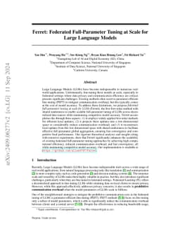 Ferret: Federated Full-Parameter Tuning at Scale for Large Language
  Models