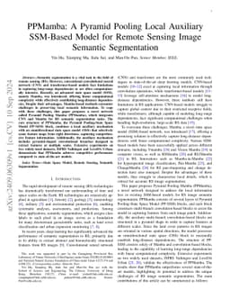PPMamba: A Pyramid Pooling Local Auxiliary SSM-Based Model for Remote
  Sensing Image Semantic Segmentation
