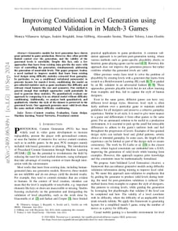 Improving Conditional Level Generation using Automated Validation in
  Match-3 Games
