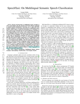 SpeechTaxi: On Multilingual Semantic Speech Classification