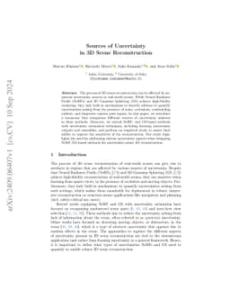 Sources of Uncertainty in 3D Scene Reconstruction