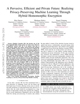 A Pervasive, Efficient and Private Future: Realizing Privacy-Preserving
  Machine Learning Through Hybrid Homomorphic Encryption