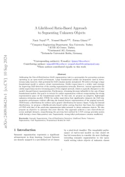 A Likelihood Ratio-Based Approach to Segmenting Unknown Objects