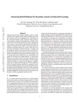Advancing Hybrid Defense for Byzantine Attacks in Federated Learning