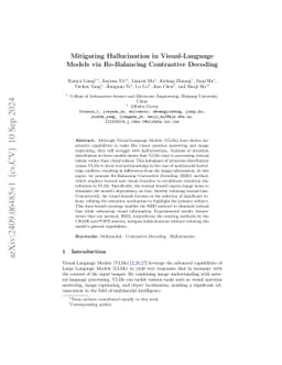 Mitigating Hallucination in Visual-Language Models via Re-Balancing
  Contrastive Decoding