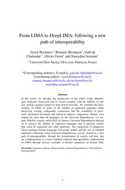 From LIMA to DeepLIMA: following a new path of interoperability