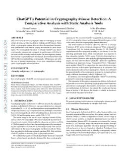 ChatGPT's Potential in Cryptography Misuse Detection: A Comparative
  Analysis with Static Analysis Tools