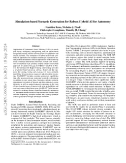Simulation-based Scenario Generation for Robust Hybrid AI for Autonomy