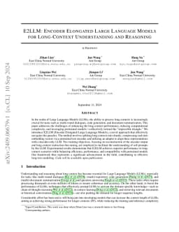 E2LLM: Encoder Elongated Large Language Models for Long-Context
  Understanding and Reasoning