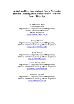 A study on Deep Convolutional Neural Networks, Transfer Learning and
  Ensemble Model for Breast Cancer Detection