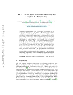 LEIA: Latent View-invariant Embeddings for Implicit 3D Articulation