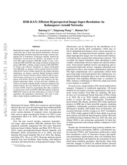 HSR-KAN: Efficient Hyperspectral Image Super-Resolution via Kolmogorov-Arnold Networks