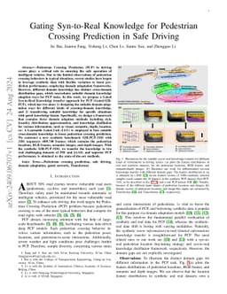 Gating Syn-to-Real Knowledge for Pedestrian Crossing Prediction in Safe
  Driving