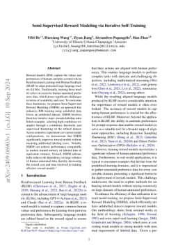 Semi-Supervised Reward Modeling via Iterative Self-Training