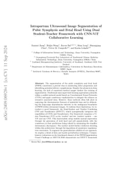 Intrapartum Ultrasound Image Segmentation of Pubic Symphysis and Fetal
  Head Using Dual Student-Teacher Framework with CNN-ViT Collaborative Learning