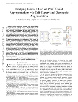Bridging Domain Gap of Point Cloud Representations via Self-Supervised
  Geometric Augmentation
