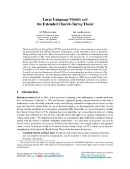 Large Language Models and the Extended Church-Turing Thesis