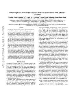 Enhancing Cross-domain Pre-Trained Decision Transformers with Adaptive
  Attention