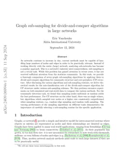 Graph sub-sampling for divide-and-conquer algorithms in large networks
