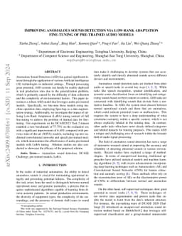Improving Anomalous Sound Detection via Low-Rank Adaptation Fine-Tuning
  of Pre-Trained Audio Models