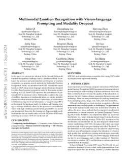 Multimodal Emotion Recognition with Vision-language Prompting and
  Modality Dropout