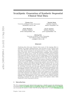 TrialSynth: Generation of Synthetic Sequential Clinical Trial Data