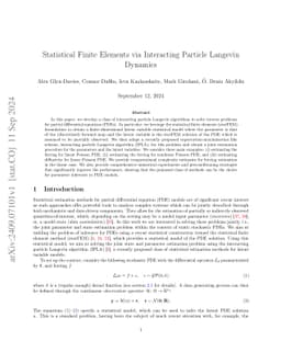 Statistical Finite Elements via Interacting Particle Langevin Dynamics