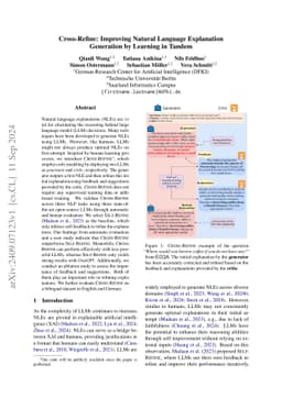 Cross-Refine: Improving Natural Language Explanation Generation by
  Learning in Tandem