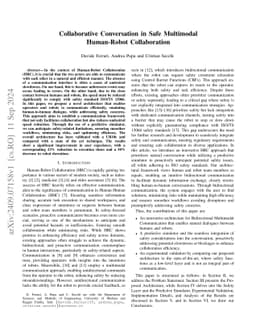 Collaborative Conversation in Safe Multimodal Human-Robot Collaboration