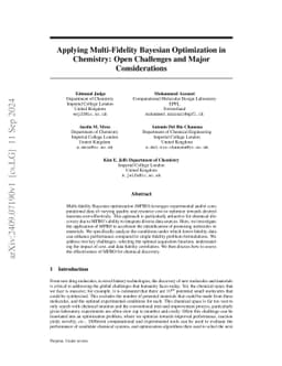 Applying Multi-Fidelity Bayesian Optimization in Chemistry: Open
  Challenges and Major Considerations