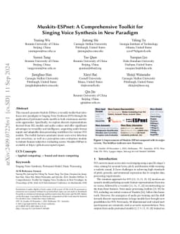 Muskits-ESPnet: A Comprehensive Toolkit for Singing Voice Synthesis in
  New Paradigm