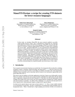 ManaTTS Persian: a recipe for creating TTS datasets for lower resource
  languages