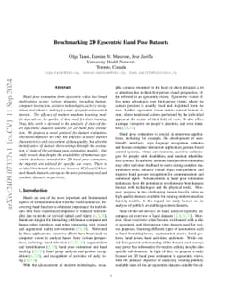 Benchmarking 2D Egocentric Hand Pose Datasets