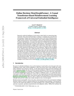 Online Decision MetaMorphFormer: A Casual Transformer-Based
  Reinforcement Learning Framework of Universal Embodied Intelligence