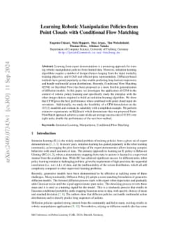 Learning Robotic Manipulation Policies from Point Clouds with
  Conditional Flow Matching