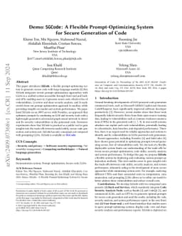 Demo: SGCode: A Flexible Prompt-Optimizing System for Secure Generation
  of Code