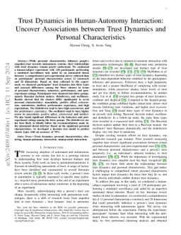 Trust Dynamics in Human-Autonomy Interaction: Uncover Associations
  between Trust Dynamics and Personal Characteristics