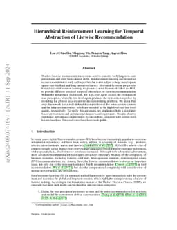 Hierarchical Reinforcement Learning for Temporal Abstraction of Listwise
  Recommendation