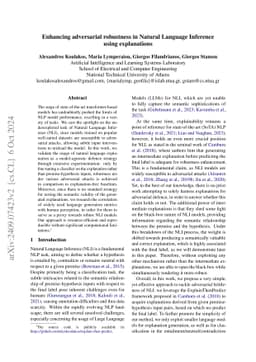 Enhancing adversarial robustness in Natural Language Inference using
  explanations
