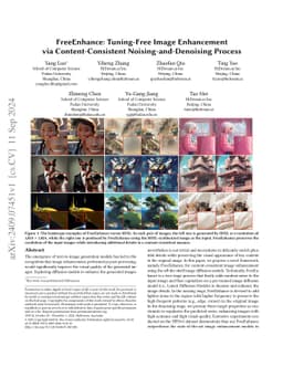 FreeEnhance: Tuning-Free Image Enhancement via Content-Consistent
  Noising-and-Denoising Process