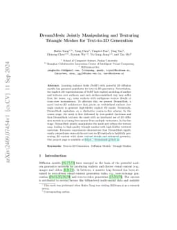 DreamMesh: Jointly Manipulating and Texturing Triangle Meshes for
  Text-to-3D Generation