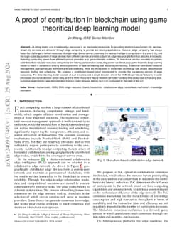 A proof of contribution in blockchain using game theoritical deep
  learning model