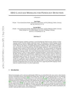 EEG-Language Modeling for Pathology Detection