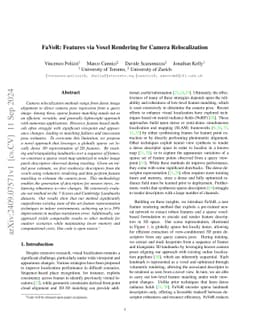 FaVoR: Features via Voxel Rendering for Camera Relocalization