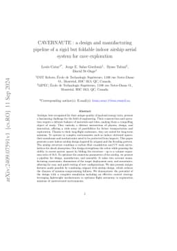 CAVERNAUTE: a design and manufacturing pipeline of a rigid but foldable
  indoor airship aerial system for cave exploration