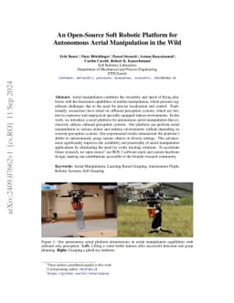 An Open-Source Soft Robotic Platform for Autonomous Aerial Manipulation
  in the Wild