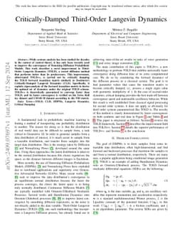 Critically Damped Third-Order Langevin Dynamics